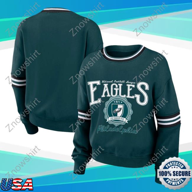 Official PhiladelphiaEagles Clothing Merch Store Shop Wear By Erin Andrews Green Philadelphia Eagles Prep Sweatshirts