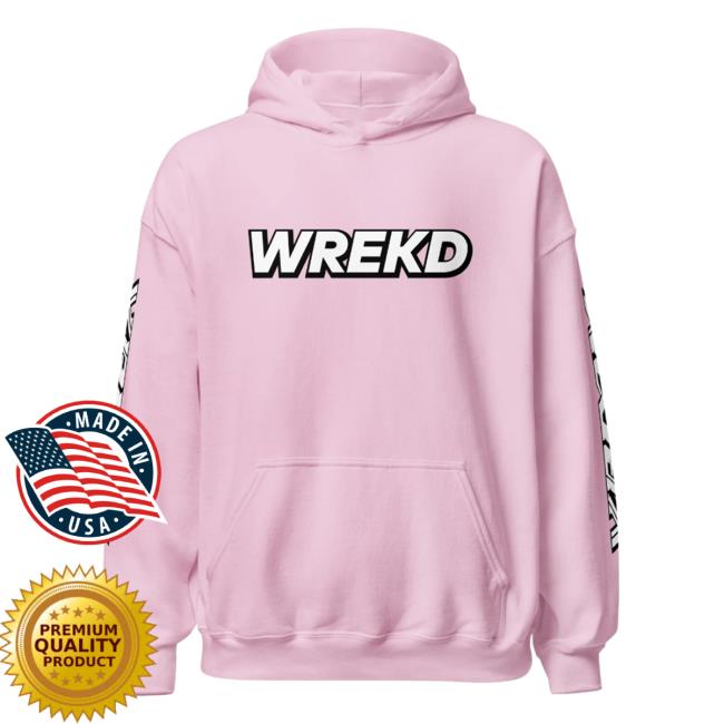 Official Wrekd X Vroom Unisex Hoodie Light Pink