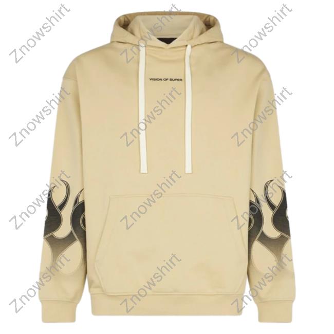 Official Vision Of Super San Pullover Hoodie With Black Gradient Flames